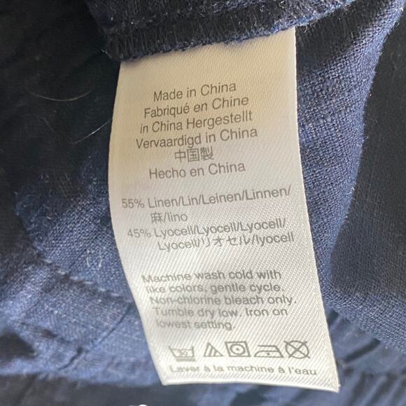 POINT SUR x J CREW Blue Green SEASIDE linen drawstring pull on Shorts size XS - Picture 6 of 13